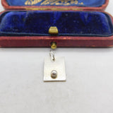 Sterling Silver Simple Abstract Ingot Charm Pendant Vintage c1970