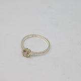 Sterling Silver CZ Soltaire Engagement Ring Vintage c1970 Size L
