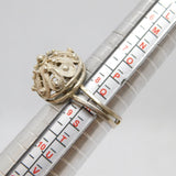 Sterling Silver Domed Filigree Open Back Dress Ring Vintage c1970 Size Q 1/2
