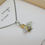 Bleu Sage Boxed Sterling Silver Bumble Bee Pendant Necklace Vintage