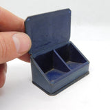 Edwardian Sterling Silver & Leather Double Stamp Box Antique 1905 Birmingham