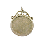 Sterling Silver Sixpence Coin Charm Pendant Vintage 1965