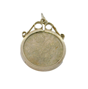Sterling Silver Sixpence Coin Charm Pendant Vintage 1965