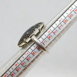 Sterling Silver White Sapphire & Crystal Statement Ring Vintage c1990 Size L 1/2