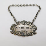 George III Sterling Silver Madeira Decanter Label Antique c1810s