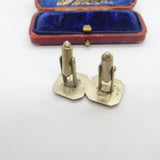 Siam Sterling Silver Niello Enamel Dancing Goddess Gents Cufflinks Antique