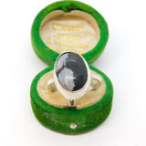 Sterling Silver Two-Colour Quartz Set Dress Ring Vintage c1970 Size R UK