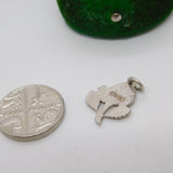 Sterling Silver Enamel English Rose Charm Pendant Vintage c1970