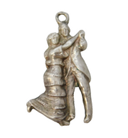 Sterling Silver Ballroom Dancing Charm Pendant Vintage c1970