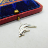 Sterling Silver Fun Leaping Dolphin Charm Pendant Vintage c1970