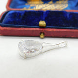 Sterling Silver Crystal Droplet Charm Pendant Vintage c1970