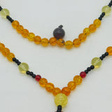 Large Graduating Mixed Colour Amber & Cherry Amber Medallion Necklace Vintage
