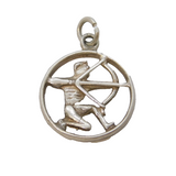 Sterling Silver Sagittarius the Archer Charm Pendant Vintage c1970s