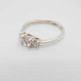Sterling Silver Engagement Ring With Cubic Zirconia Vintage c1970 Size O