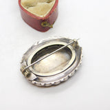 Victorian Sterling Silver Forget-Me-Not Sweetheart Brooch Antique c1880