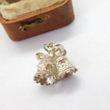 Sterling Silver Wedding Bells Charm Pendant Vintage c1970