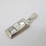 Sterling Silver Paste Set Drop Charm Pendant Vintage c1970s