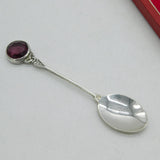 Scottish Robert Allison Sterling Silver Stone Set Celtic Teaspoons Vintage 1961