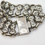 Early-Victorian Sterling Silver Floral Chain Link Bracelet Antique c1840s