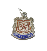 Sterling Silver Enamel Scotland Charm Pendant Vintage c1970