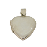 Sterling Silver Plain Heart Locket Charm Pendant Vintage c1970