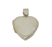 Sterling Silver Plain Heart Locket Charm Pendant Vintage c1970