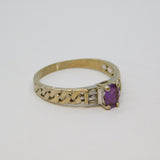 Sterling Silver Amethyst & 6 Stone Spinel Dress Ring Vintage c1970 Size Q