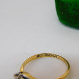 Victorian 18ct Yellow Gold & 0.2ct Diamond Crossover Ring Antique c1890