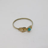 Sterling Silver Cabochon Turquoise Studio Style Ring Vintage c1970 Size P 1/2