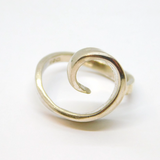 Sterling Silver Swirly Open Band Studio Dress Ring Vintage c1970 Size O 1/2