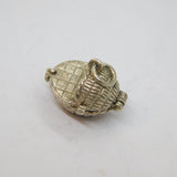 Sterling Silver Opening Crib Basket With Baby Figure Charm Pendant Vintage c1970
