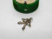 Sterling Silver Circus Clown Charm Pendant Vintage c1970