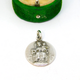 Silver Plated Lourdes Two-Sided Souvenir Religious Pendant Vintage c1970