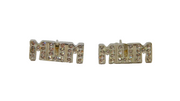 Pair of Sterling Silver Iridescent Crystal 'MUM' Stud Earrings Modern c2000