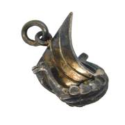 Sterling Silver Viking Ship Charm Pendant Vintage c1970