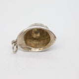 Sterling Silver Police Officer Helmet Charm Pendant Vintage c1970