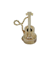 Sterling Silver Guitar Charm Pendant Vintage c1970