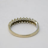 9ct White Gold & Brilliant Cut Diamond Half-Eternity Ring Vintage c1990 London