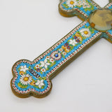 20th Century Italian Large Micro Mosaic Papal Cross Medallion Antique c1930s