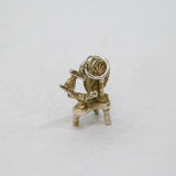 Sterling Silver Spinning Wheel Charm Pendant Vintage c1970