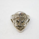 Sterling Silver Comedy & Tragedy Spinning Dress Ring Vintage c1970s