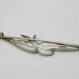 Sterling Silver Blue Guilloche Enamel Swallow Brooch Antique 1913 Birmingham