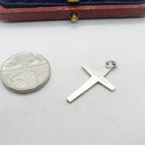 Sterling Silver Little Crucifix Charm Pendant Vintage c1970