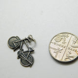 Sterling Silver Bicycle Charm Pendant Vintage c1970