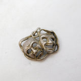 Sterling Silver Theatrical Masks Charm Pendant Vintage c1970