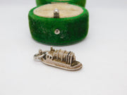 Sterling Silver Cargo Boat Charm Pendant Vintage c1970