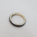 Sterling Silver Mexican Blue Hardstone Studio Band Ring Vintage c1970 Size P 1/2