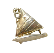 Sterling Silver Sailing Yacht Charm Pendant Vintage c1970s