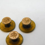 19th Century Set of Gold Fronted Gilt Metal Dress Studs Antique c1880s