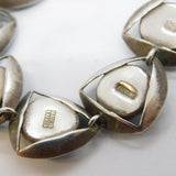 South African Sterling Silver & Amazonite Set Panel Bracelet Vintage c1970s